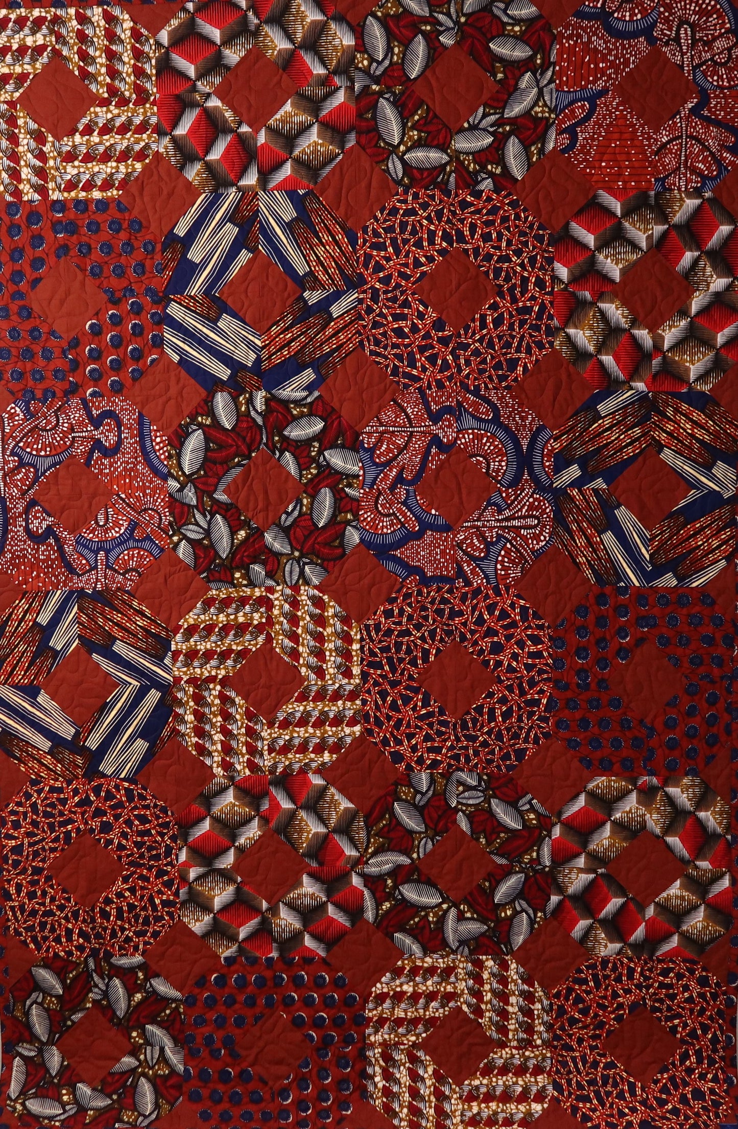 LC Brick & Navy Quilt No 1